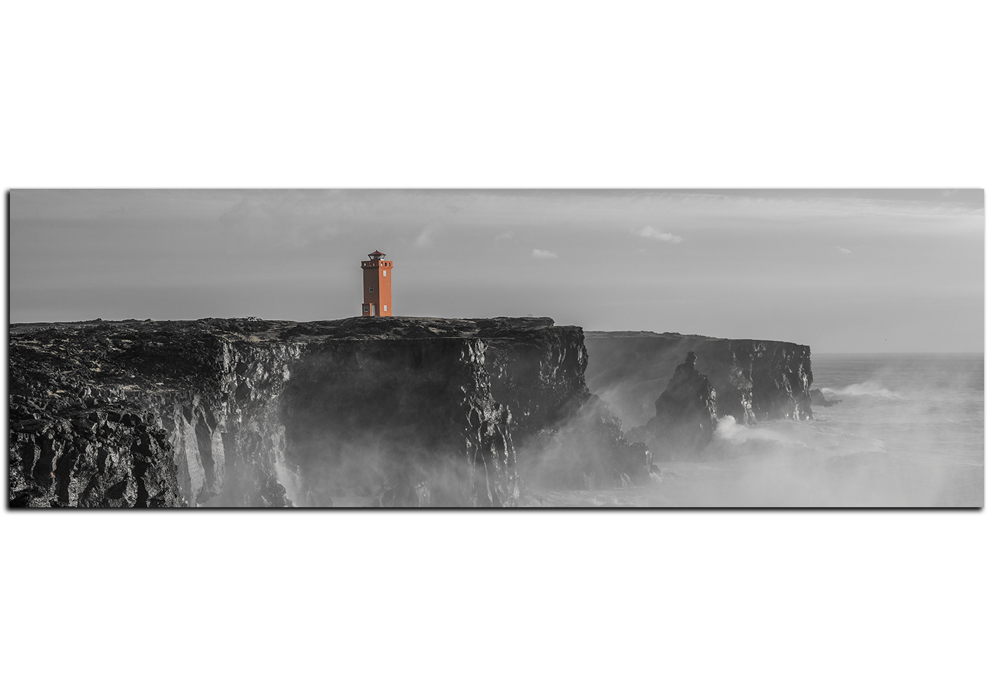 Obraz na plátně - Maják v bouři - panoráma Obraz na plátně - Maják v bouři - panoráma